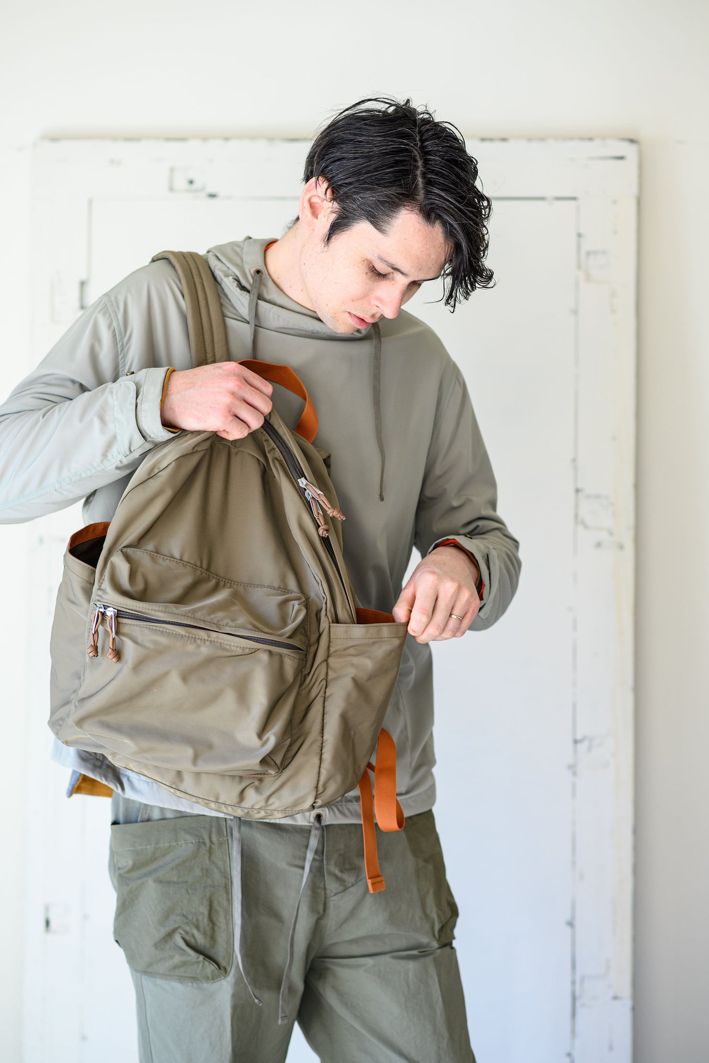 カラーコンビ パッチポケットパンツ