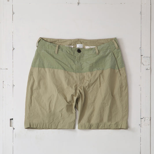 異素材切替 ナイロンコットン ショートパンツ