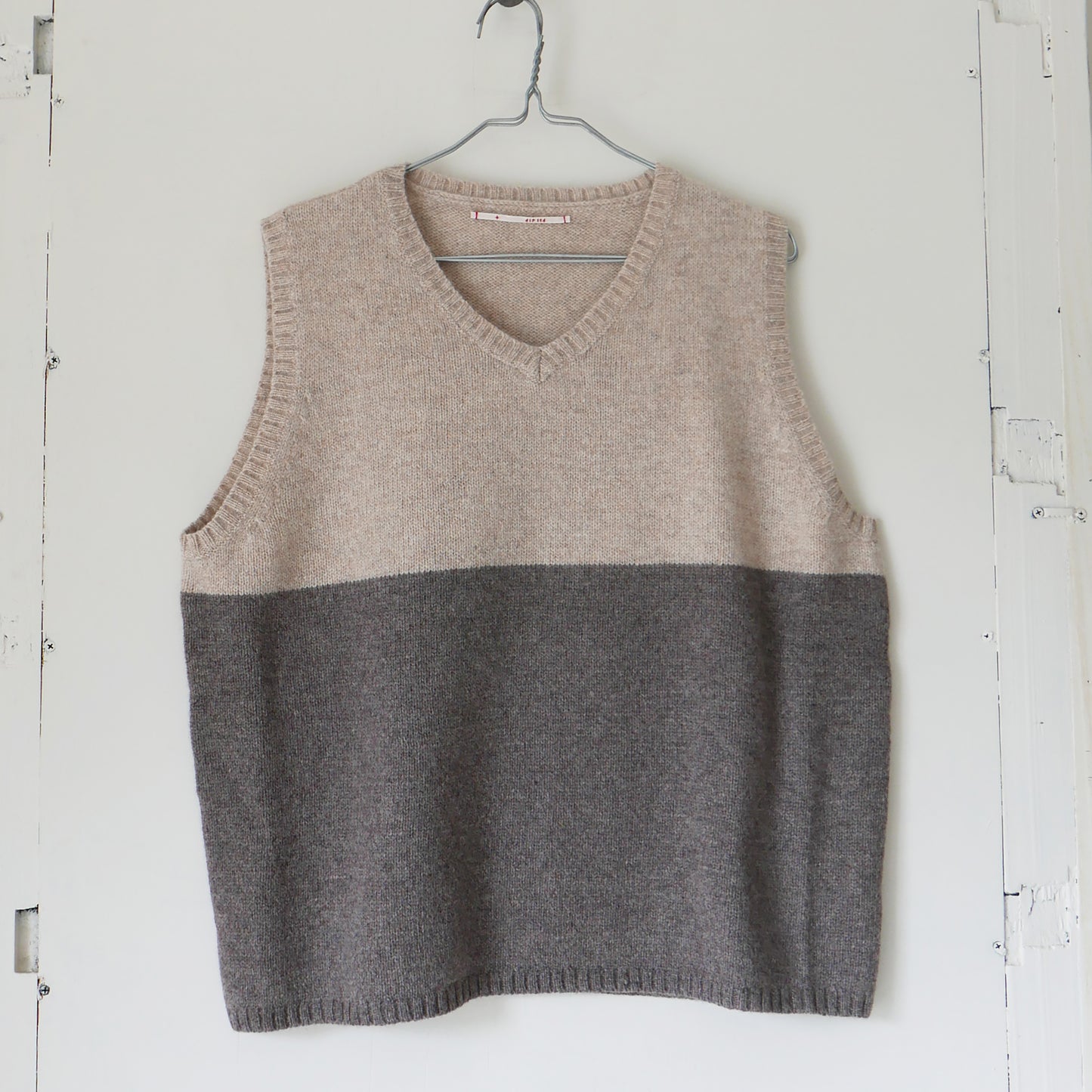 シェットランドウール カラーコンビベスト