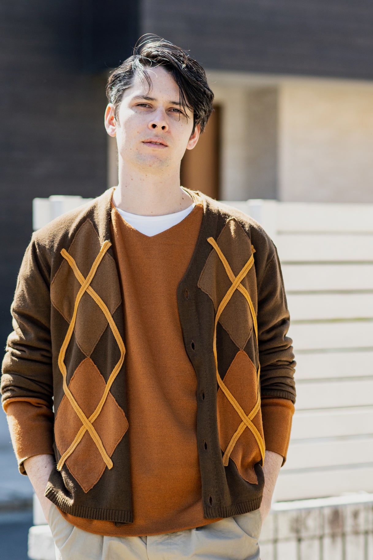 アクリル アーガイルセーター