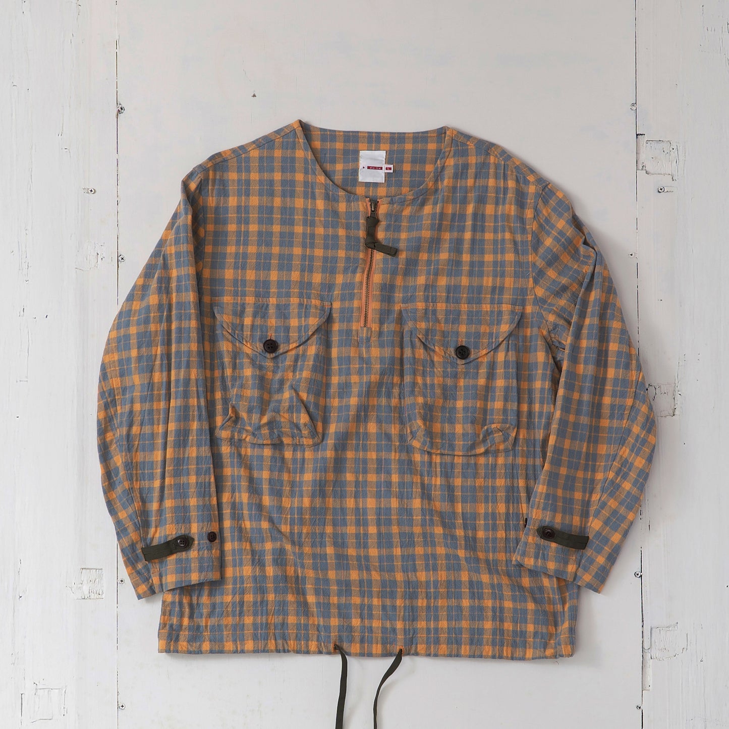 チェック プルオーバージップシャツ