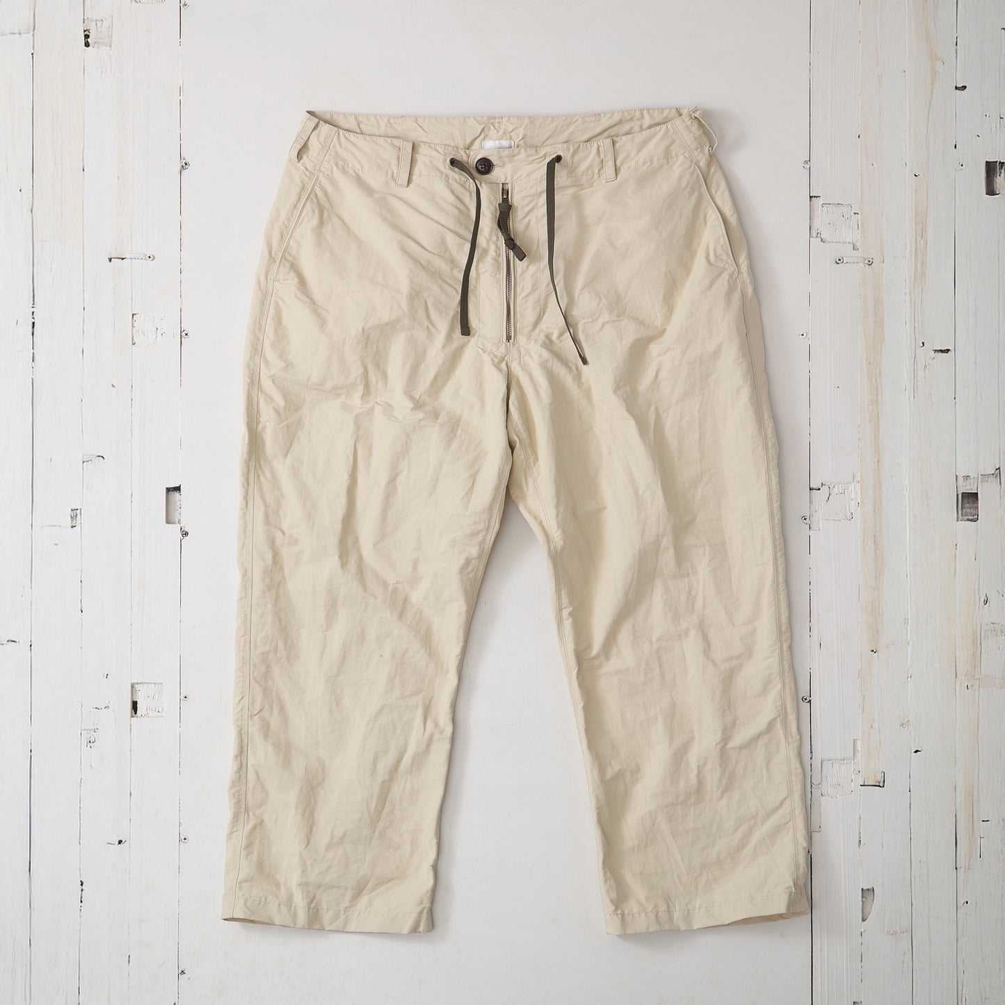 コットンナイロン ジップパンツ