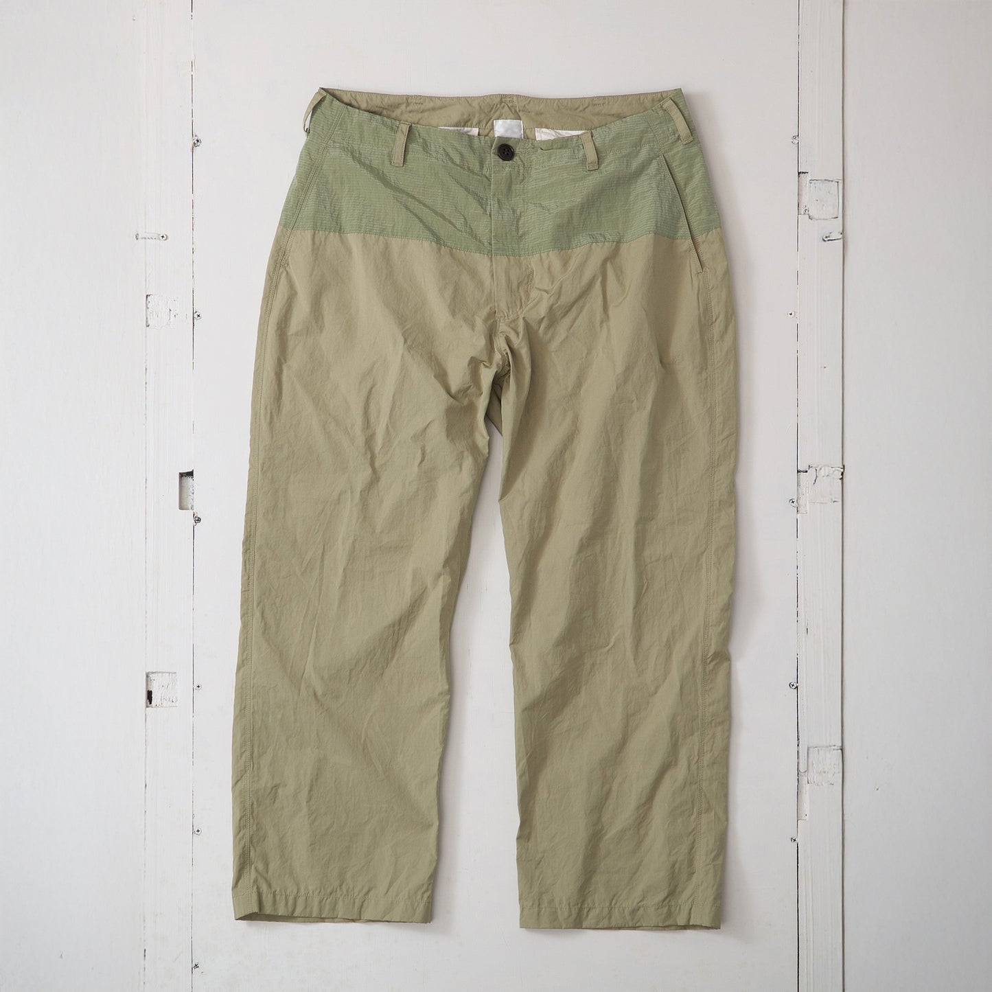 異素材切替 ナイロンコットンパンツ