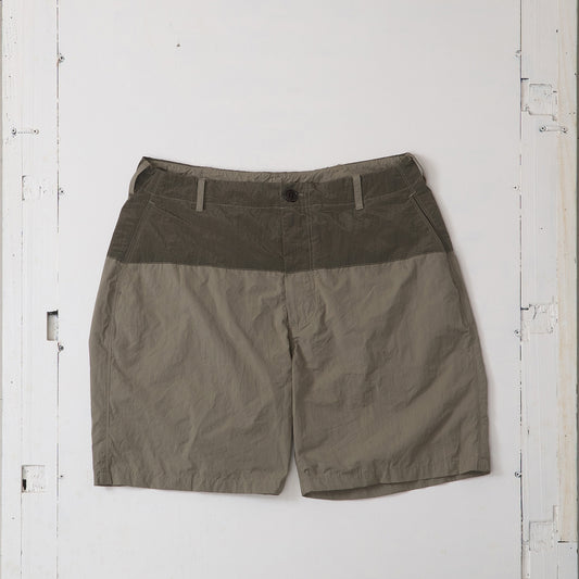 異素材切替 ナイロンコットン ショートパンツ