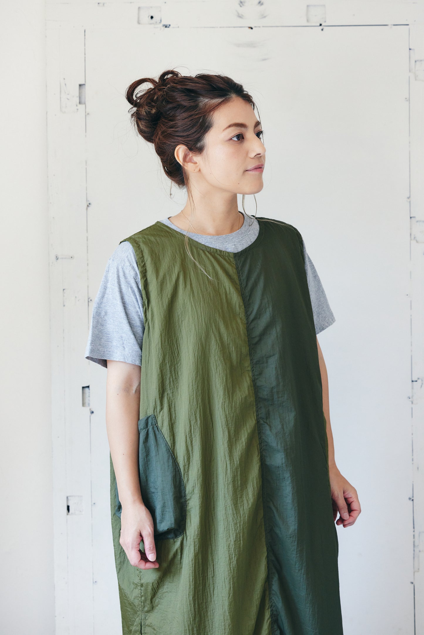 ライトナイロン カラーコンビワンピース