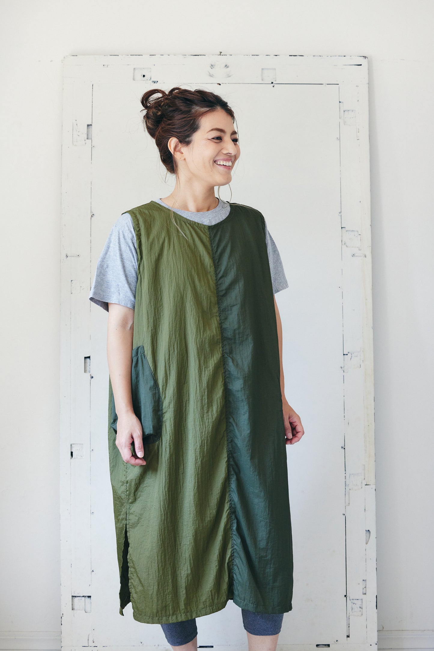 ライトナイロン カラーコンビワンピース