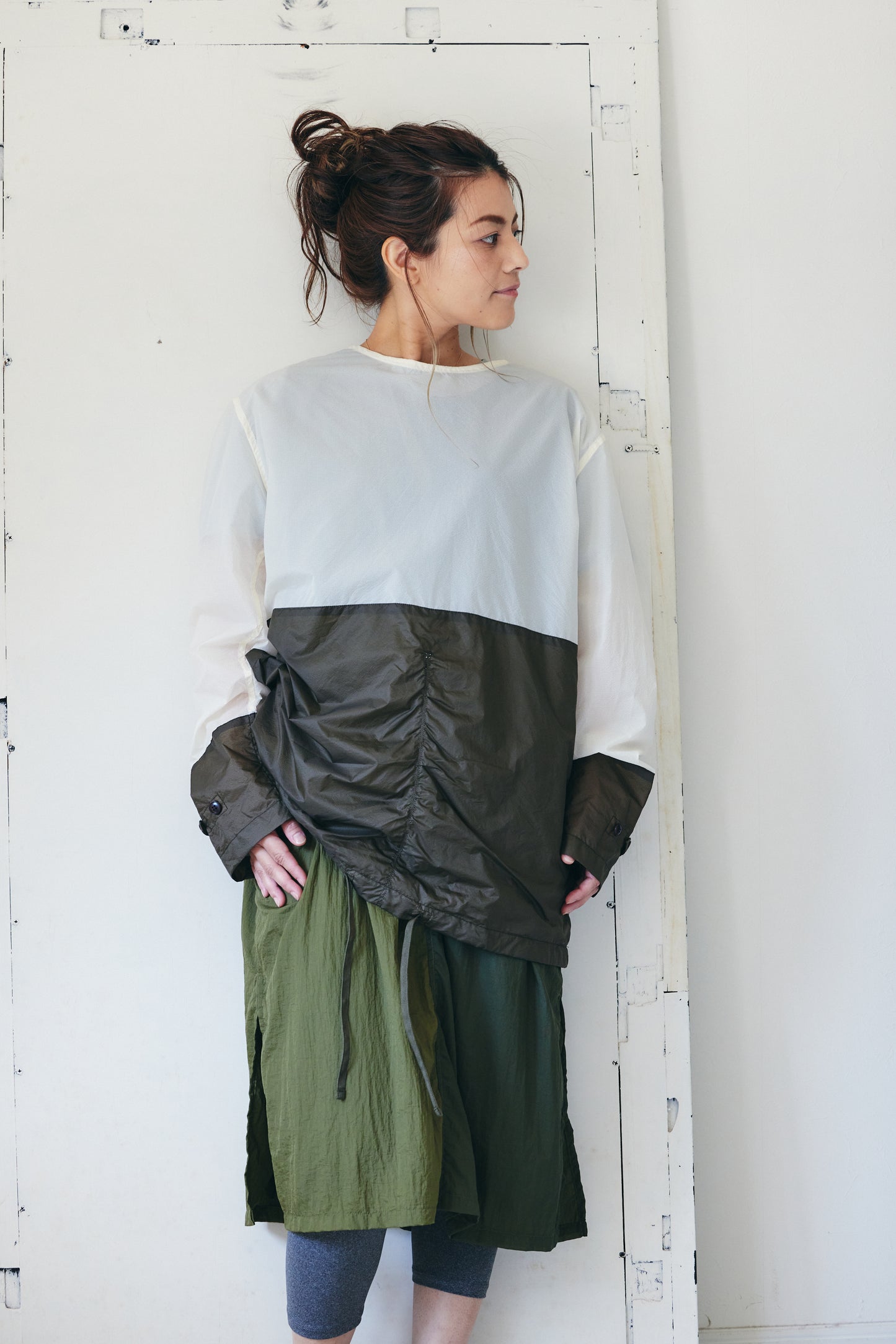 ライトナイロン カラーコンビワンピース