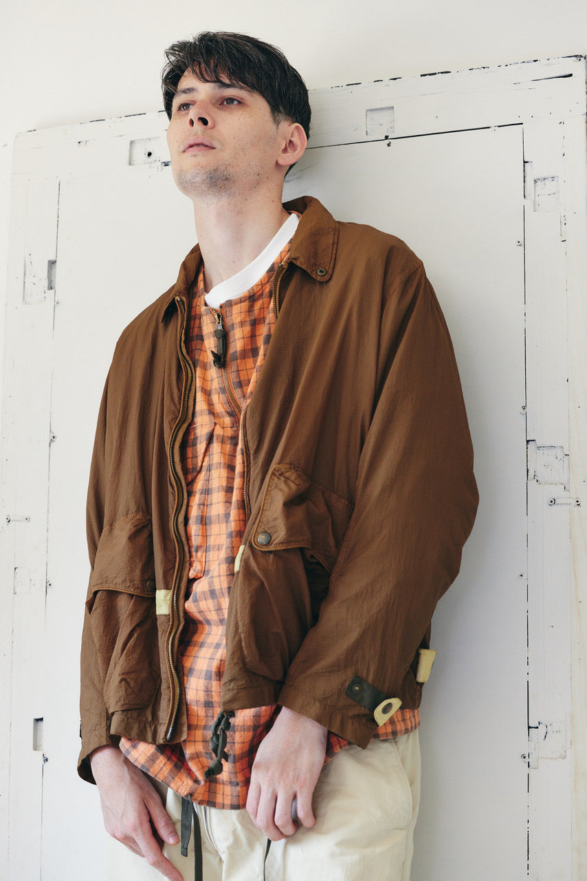 チェック プルオーバージップシャツ