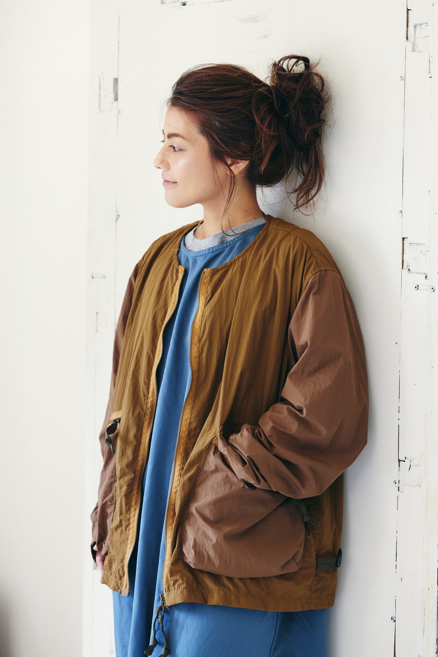 ナイロン カラーコンビ メッシュブルゾン