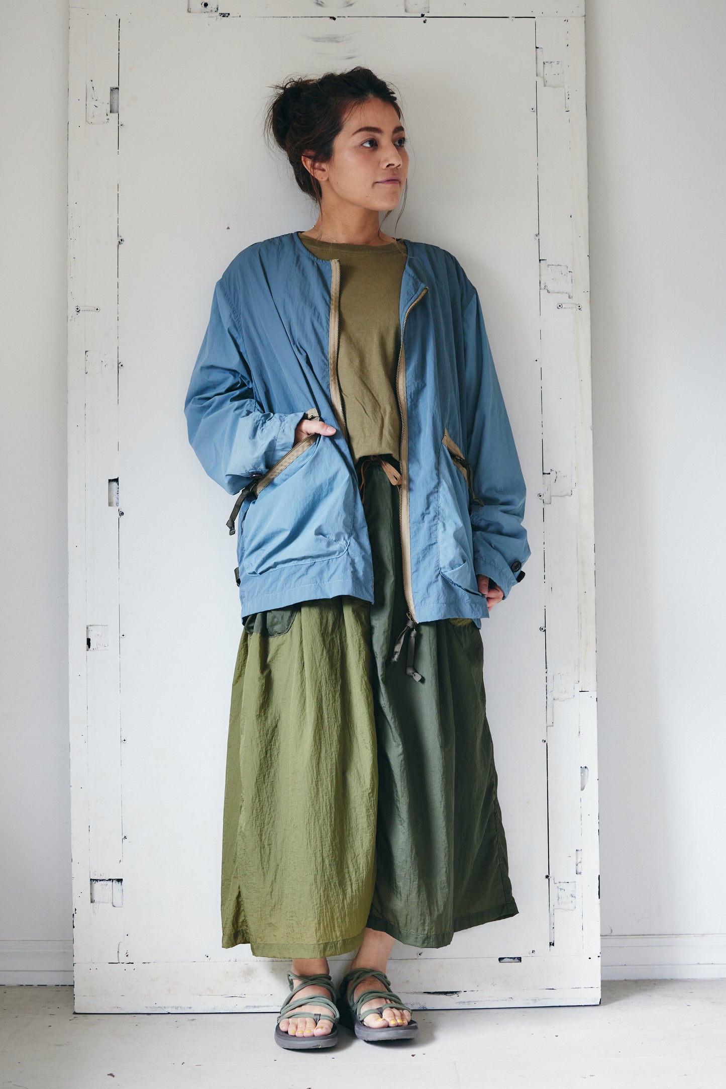 ナイロン カラーコンビ メッシュブルゾン