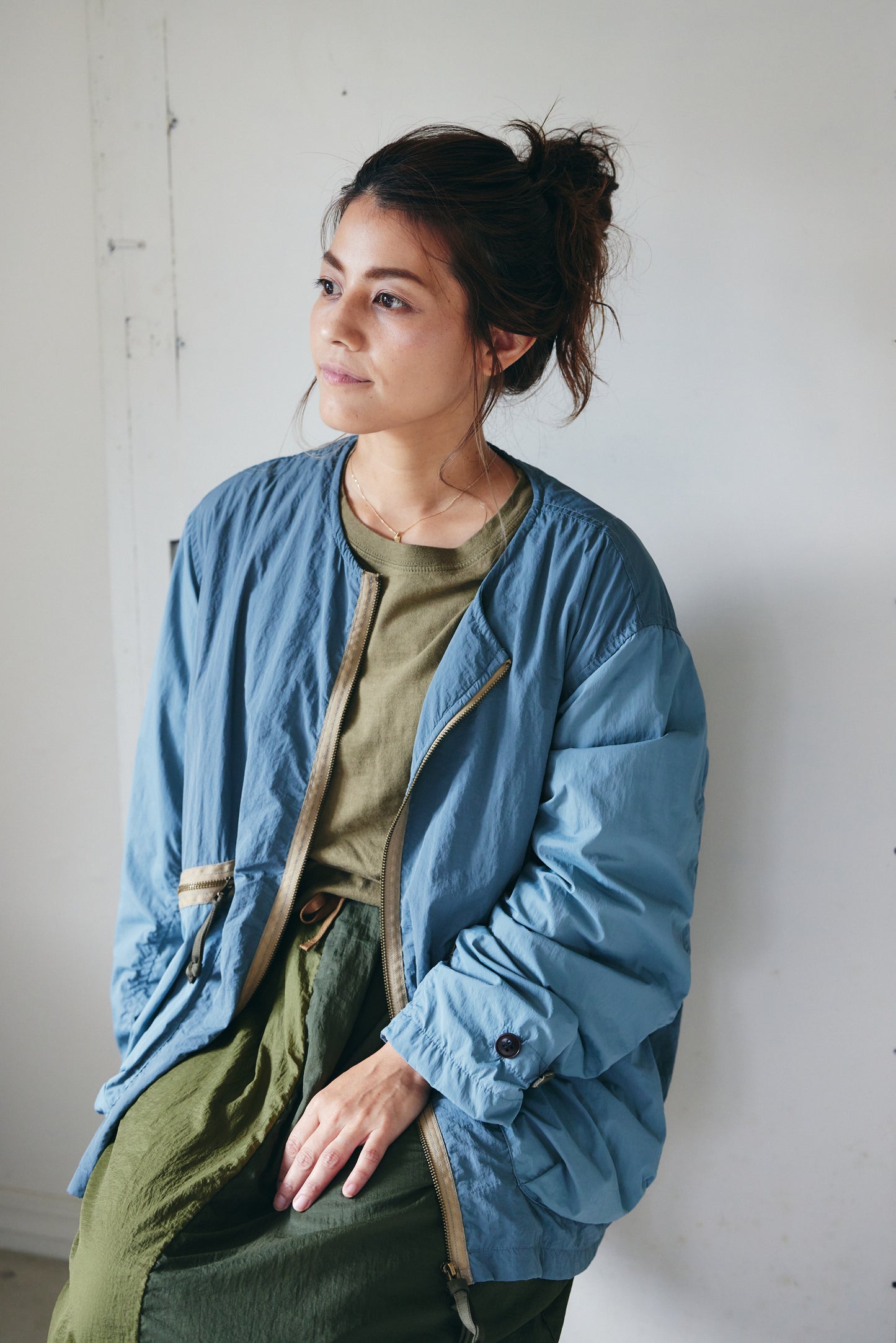 ナイロン カラーコンビ メッシュブルゾン