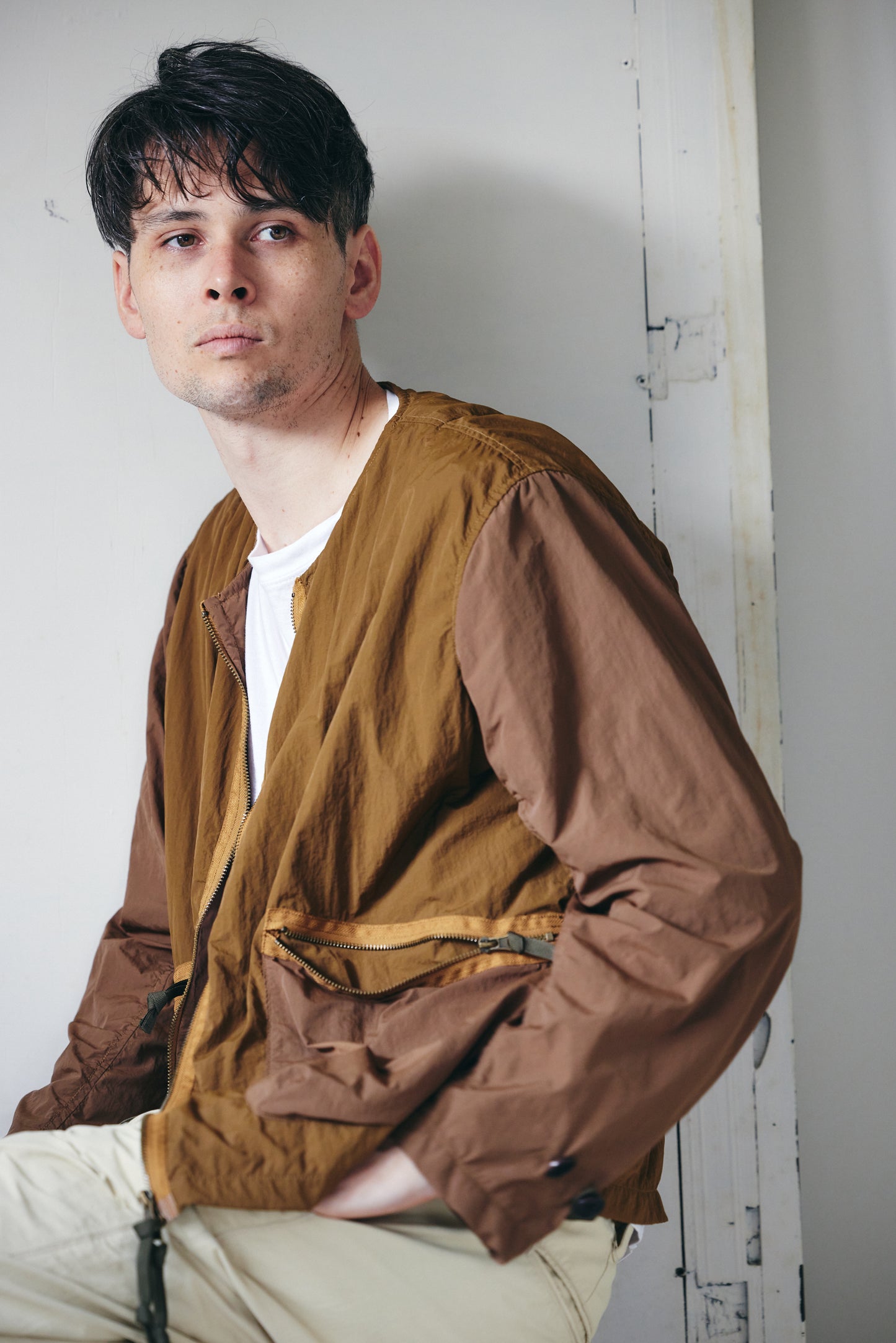 ナイロン カラーコンビ メッシュブルゾン