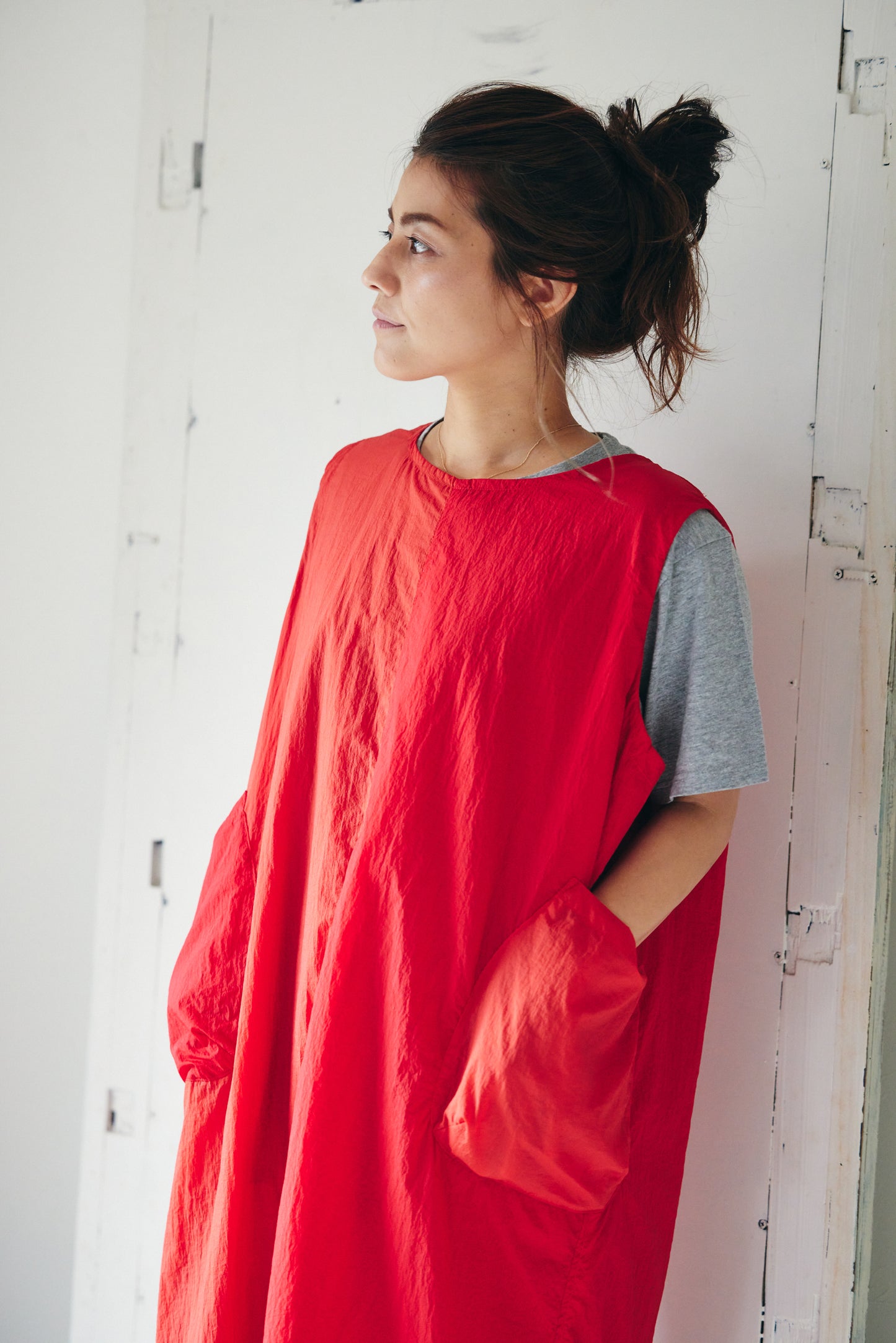 ライトナイロン カラーコンビワンピース