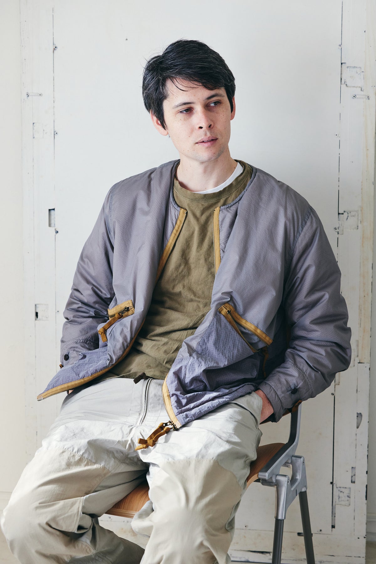 Cotton Nylon Zip Trousers