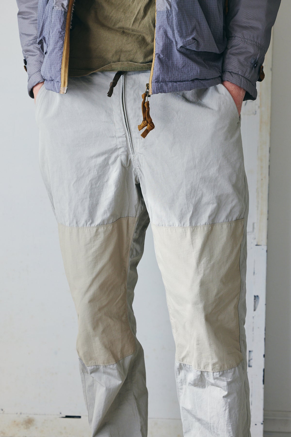 Cotton Nylon Zip Trousers